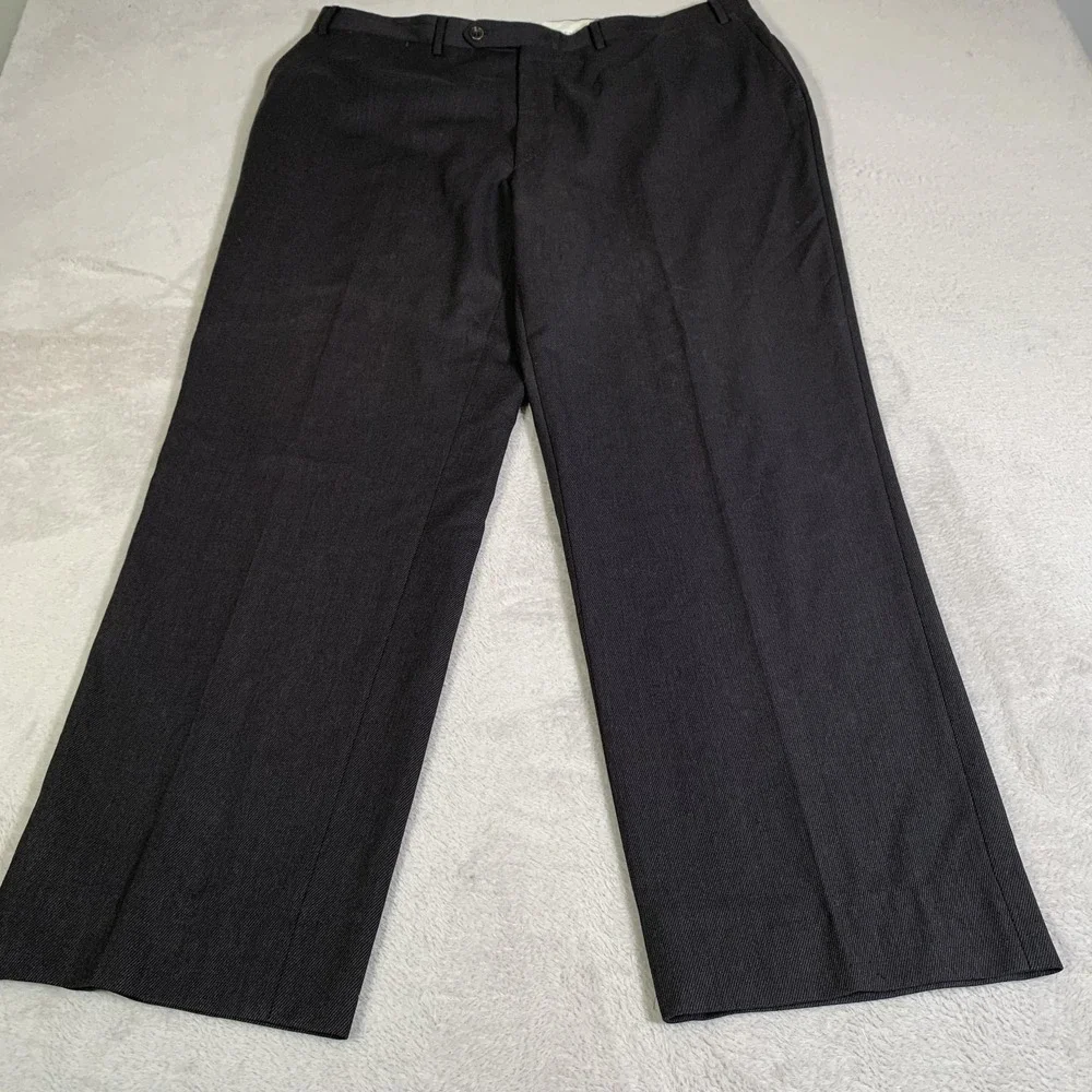 Canali Proposta Pants Mens 40x30 (Tag IT 58) Gray Wool Dress Classic Italy FLAWS